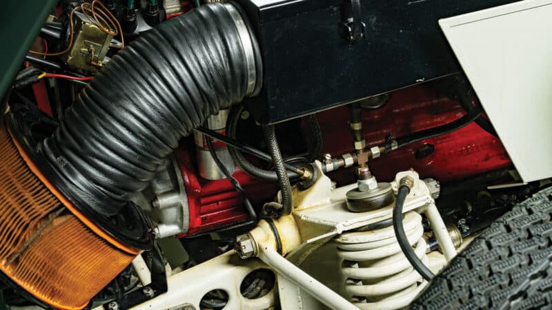 Tubular chassis is  of experimental ‘perimeter’ design that was never used