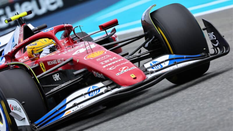 Lewis Hamilton (Ferrari) during practice for the 2025 Miami Grand Prix
