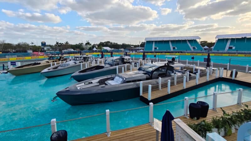 Fake marina before the 2025 Miami Grand Prix