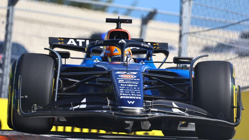 Alexander Albon (Williams-Mercedes) during sprint qualifying for the 2025 Miami Grand Prix