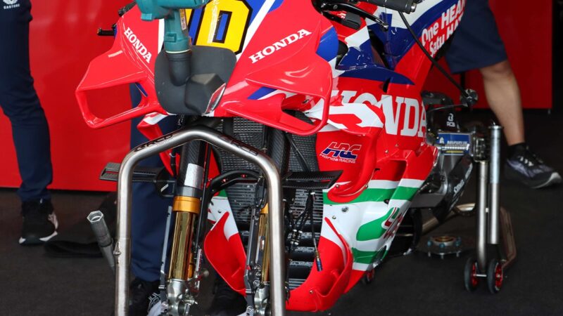 Close up of Luca Marini Honda MotoGP bike