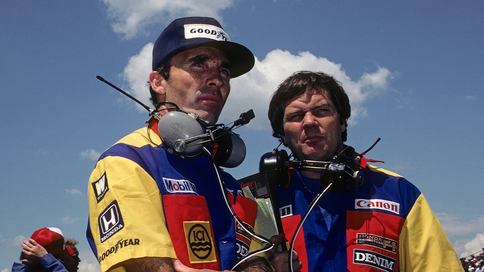 Frank Williams and Patrick Head at the 1985 Canadian Grand Prix