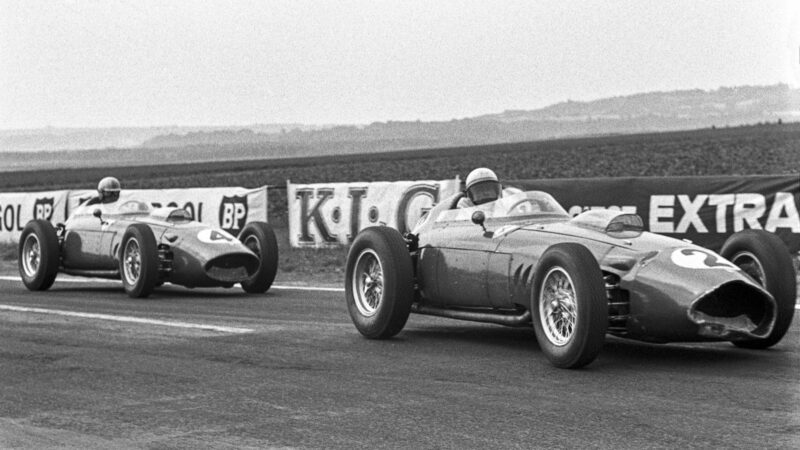 Phil Hill, Wolfgang von Trips, Ferrari 246, Grand Prix of France, Reims-Gueux, 03 July 1960