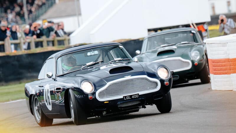 Dario Franchitti vs Harrison Newey (son of Adrian) in DB4 GTs.