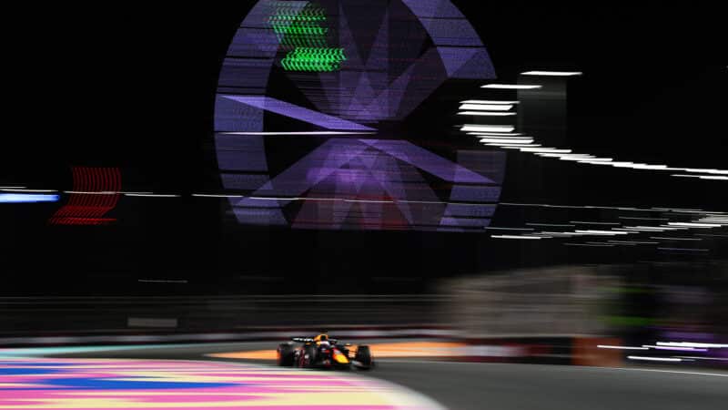 High speed image of Max Verstappen in 2025 F1 Saudi Arabian Grand Prix