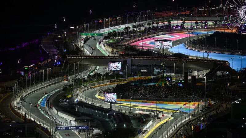 High speed series of corners on Saudi Arabia Jeddah circuit