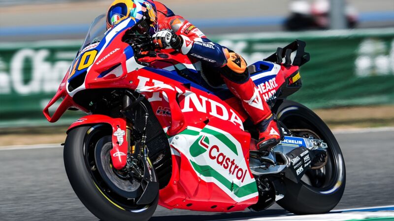 Luca Marini accelerating in the 2025 MotoGP Thai Grand Prix