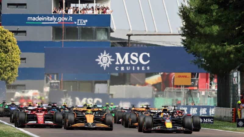 Start of 2024 F1 Emilia Romagna Grand Prix at Imola